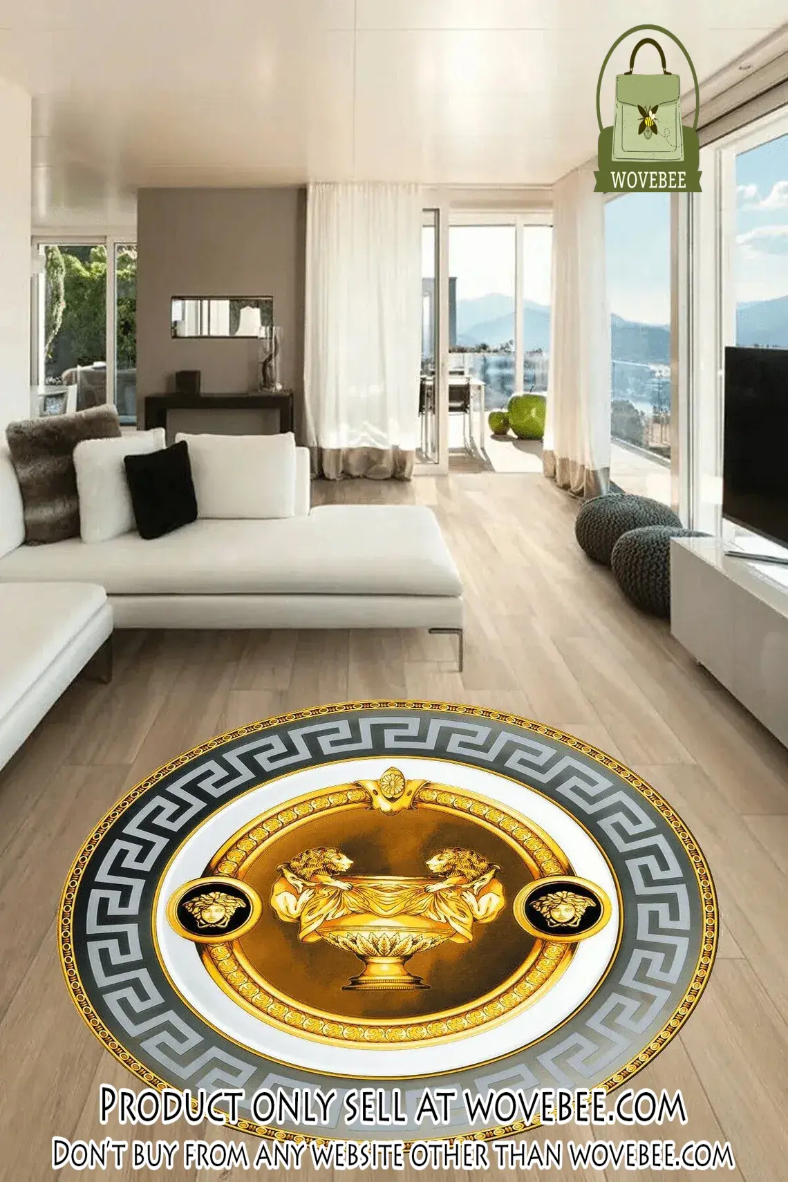 Versace medusa round rug carpet luxury brand fashion home decor wvb5922391